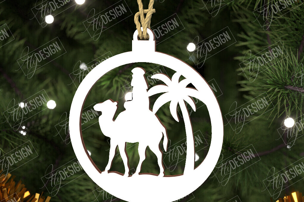 Σετ των 3 Intra απο ξύλο plywood 3mm-4mm πάχος - Παιχνίδι Χριστουγεννιάτικου Δέντρου | Σκηνή της Γέννησης |CNC Δίασταση 6x6 cm INTRAFABR-107562119