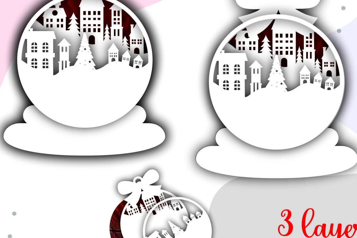 Σετ των 3 Intra απο ξύλο plywood 3mm-4mm πάχος - Χριστουγεννιάτικο Δέντρο Παιχνίδι    Δίασταση 6x6 cm INTRAFABR-45348333