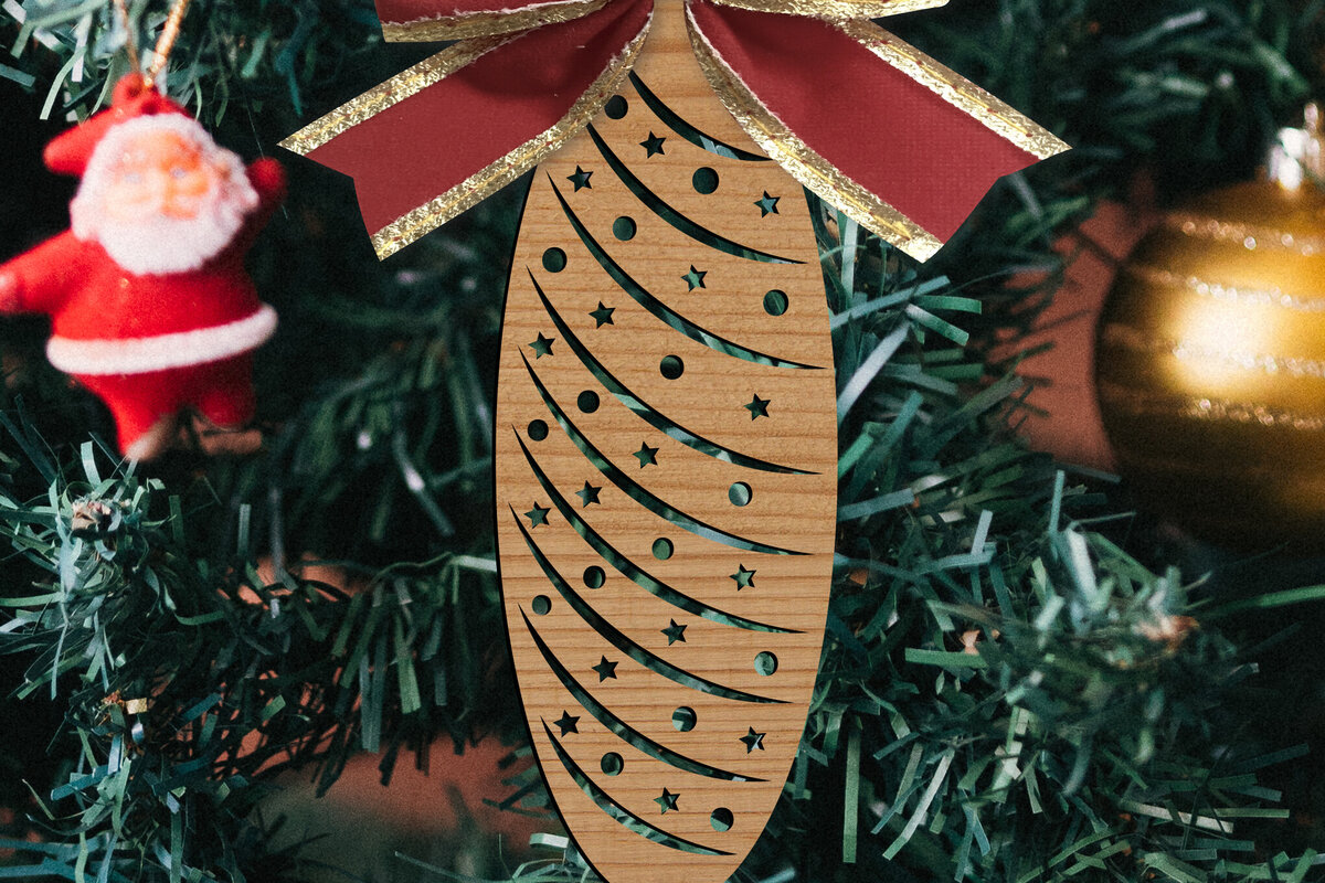 Σετ των 2 Intra απο ξύλο plywood 3mm-4mm πάχος - Παιχνίδια Χριστουγεννιάτικου Δέντρου  Δίασταση 15x15 cm INTRAFABR-80307979