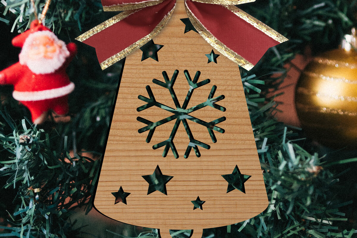 Σετ των 2 Intra απο ξύλο plywood 3mm-4mm πάχος - Παιχνίδια Χριστουγεννιάτικου Δέντρου  Δίασταση 15x15 cm INTRAFABR-80307984