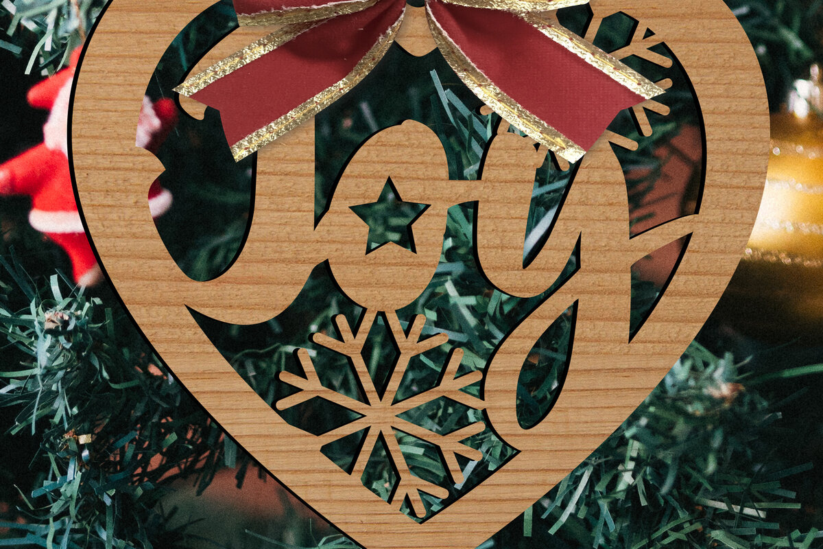 Σετ των 2 Intra απο ξύλο plywood 3mm-4mm πάχος - Παιχνίδια Χριστουγεννιάτικου Δέντρου  Δίασταση 15x15 cm INTRAFABR-80307900