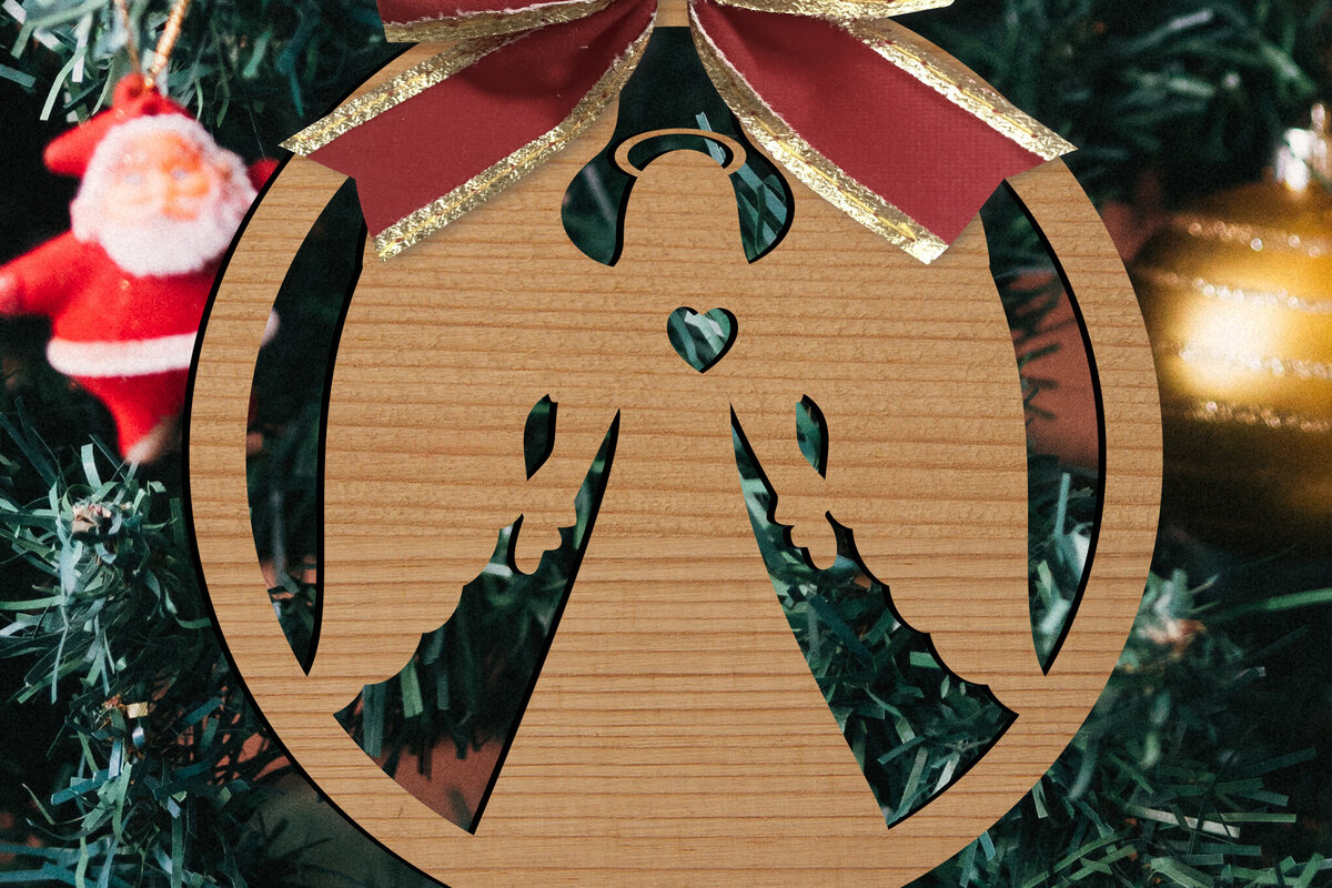 Σετ των 2 Intra απο ξύλο plywood 3mm-4mm πάχος - Παιχνίδια Χριστουγεννιάτικου Δέντρου  Δίασταση 15x15 cm INTRAFABR-80307937