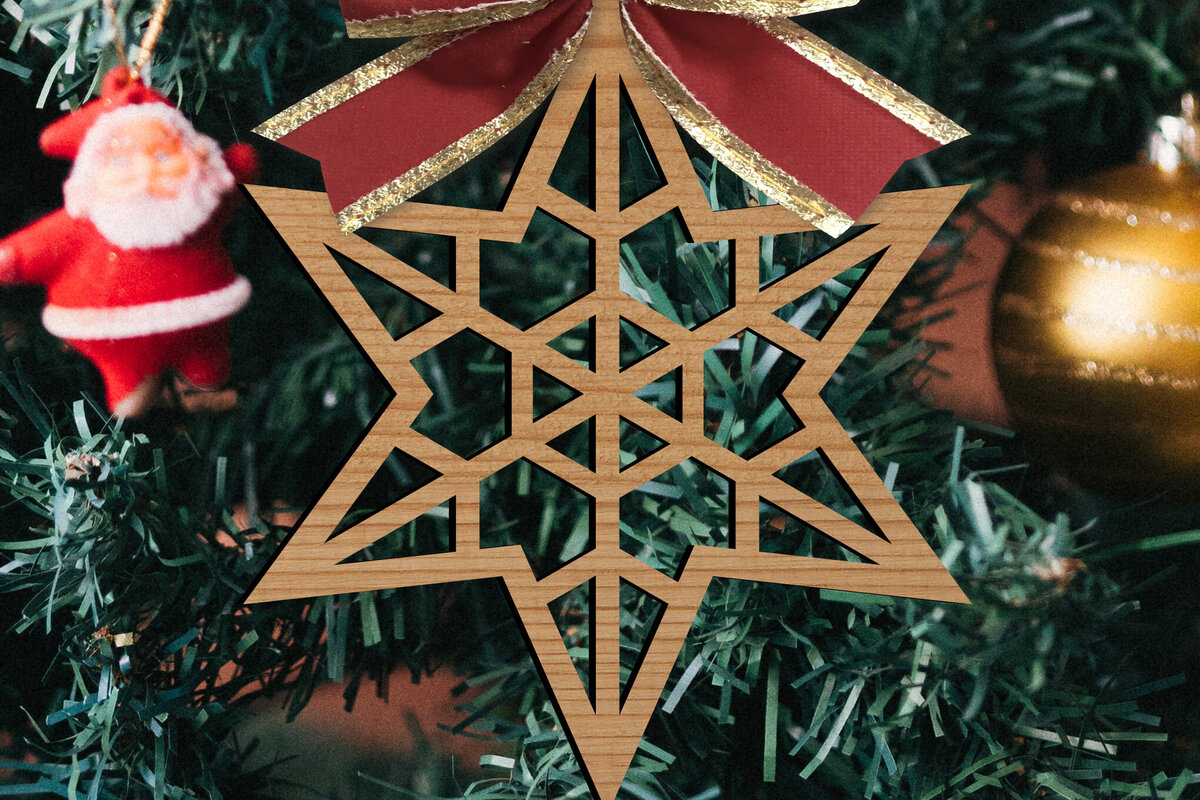 Σετ των 2 Intra απο ξύλο plywood 3mm-4mm πάχος - Παιχνίδια Χριστουγεννιάτικου Δέντρου  Δίασταση 15x15 cm INTRAFABR-80307957