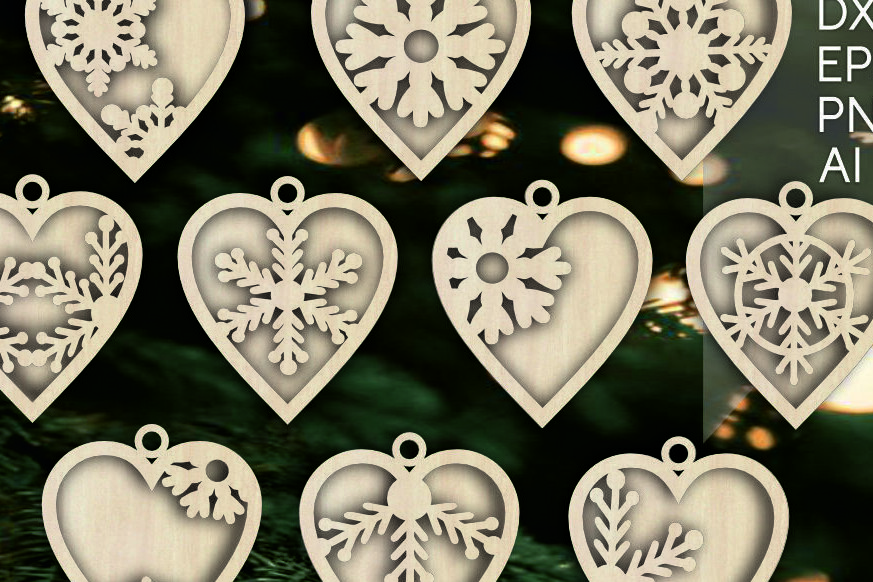 Σετ των 3 Intra απο ξύλο plywood 3mm-4mm πάχος - Χριστουγεννιάτικο Δέντρο Παιχνίδια Αρχεία   Δίασταση 6x6 cm INTRAFABR-104917565