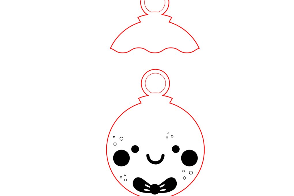 Σετ των 3 Intra απο ξύλο plywood 3mm-4mm πάχος - Χριστουγεννιάτικο Δέντρο Παιχνίδια  για Glowforge Δίασταση 6x6 cm INTRAFABR-81828898