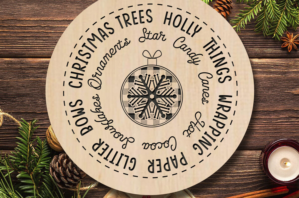 Σετ των 3 Intra απο ξύλο plywood 3mm-4mm πάχος - Χριστουγεννιάτικα δέντρα Holly Things Wrapping Pa Δίασταση 20x25 cm INTRAFABR-86347112