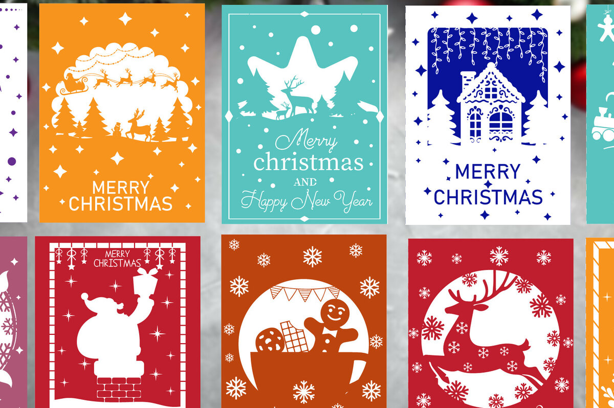 Σετ των 2 Intra απο ξύλο plywood 3mm-4mm πάχος - Christmas Ultimate Card Bundle  Δίασταση 15x15 cm INTRAFABR-85282906