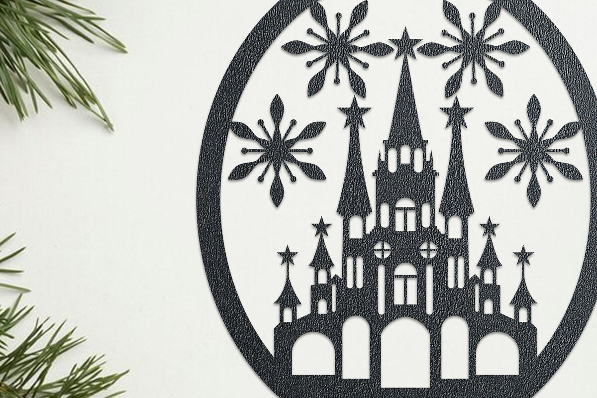 Σετ των 2 Intra απο ξύλο plywood 3mm-4mm πάχος - Χριστουγεννιάτικη διακόσμηση τοίχου με Laser Cut  Δίασταση 15x15 cm INTRAFABR-107873351