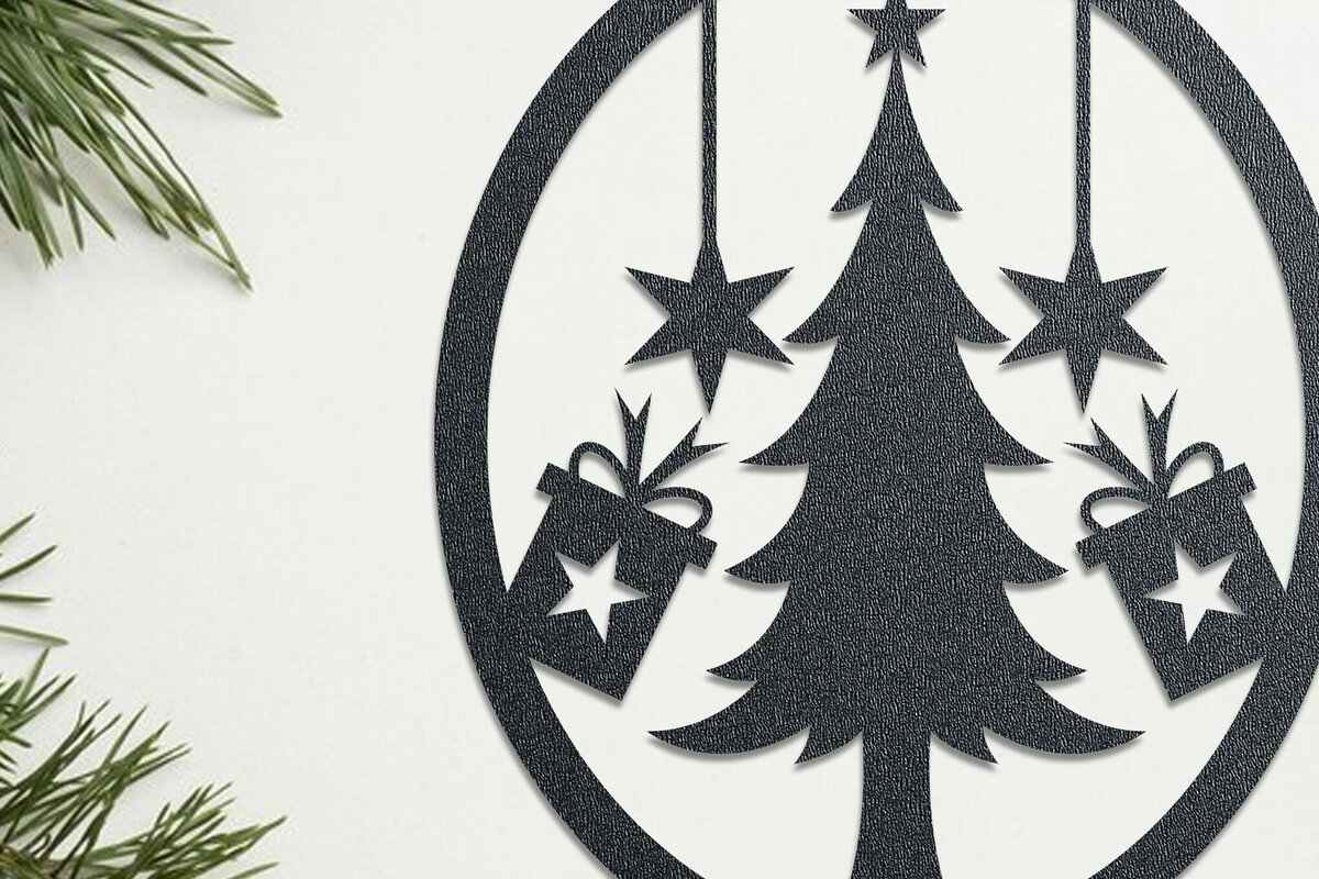 Σετ των 2 Intra απο ξύλο plywood 3mm-4mm πάχος - Χριστουγεννιάτικη διακόσμηση τοίχου με Laser Cut  Δίασταση 15x15 cm INTRAFABR-107873357