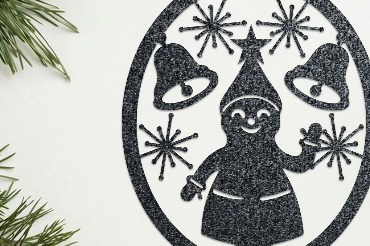 Σετ των 2 Intra απο ξύλο plywood 3mm-4mm πάχος - Χριστουγεννιάτικη διακόσμηση τοίχου με Laser Cut  Δίασταση 15x15 cm INTRAFABR-107873340