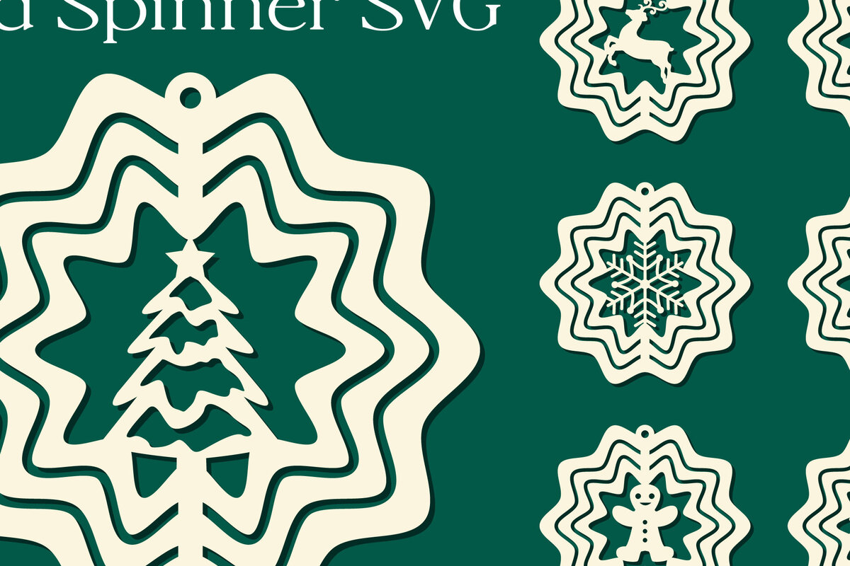 Σετ των 2 Intra απο ξύλο plywood 3mm-4mm πάχος - Christmas Wind Spinner Papercut  Δίασταση 15x15 cm INTRAFABR-74401459