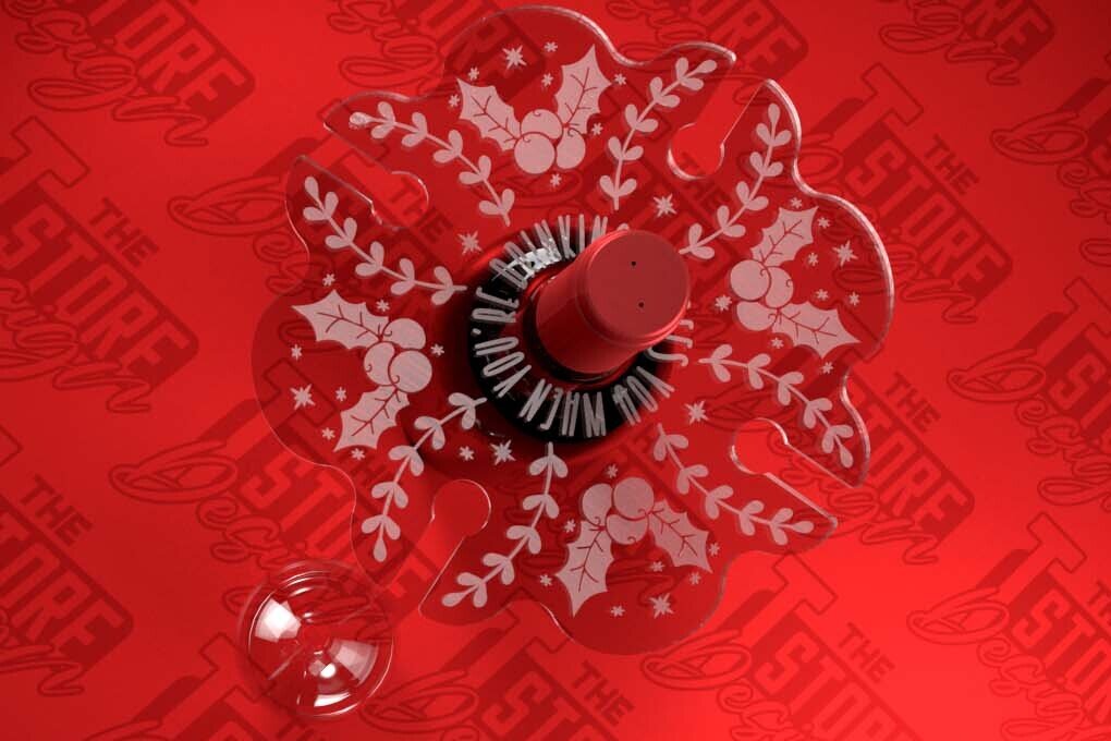 Σετ των 2 Intra απο ξύλο plywood 3mm-4mm πάχος - Christmas Wine Caddy Laser Cut  Δίασταση 15x15 cm INTRAFABR-79829419