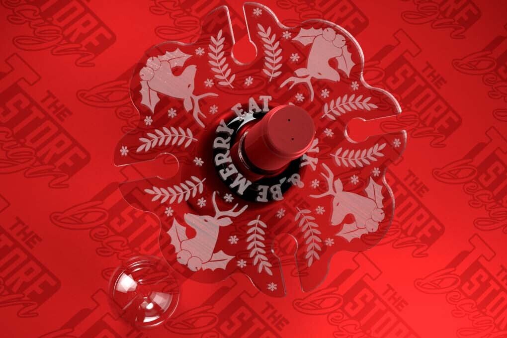 Σετ των 2 Intra απο ξύλο plywood 3mm-4mm πάχος - Christmas Wine Caddy Laser Cut  Δίασταση 15x15 cm INTRAFABR-79829502