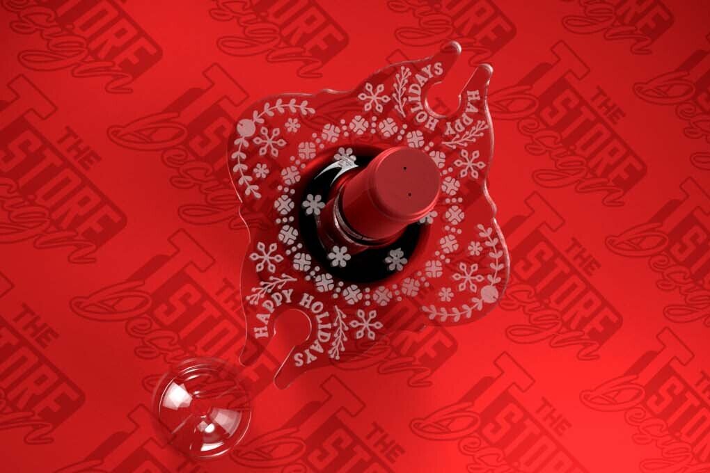 Σετ των 2 Intra απο ξύλο plywood 3mm-4mm πάχος - Christmas Wine Caddy Laser Cut  Δίασταση 15x15 cm INTRAFABR-79829517