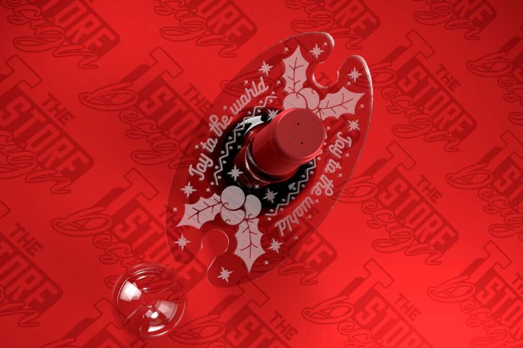 Σετ των 2 Intra απο ξύλο plywood 3mm-4mm πάχος - Christmas Wine Caddy Laser Cut  Δίασταση 15x15 cm INTRAFABR-79829551