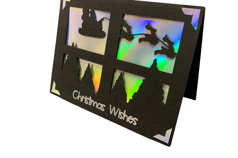 Σετ των 2 Intra απο ξύλο plywood 3mm-4mm πάχος - Παράθυρο Χριστουγεννιάτικων Ευχών Εισαγωγή κάρτας  Δίασταση 25x5 cm INTRAFABR-77200303