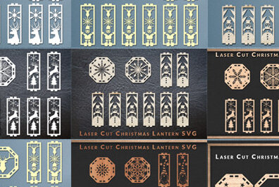 Σετ των 2 Intra απο ξύλο plywood 3mm-4mm πάχος - Χριστουγεννιάτικο Ξύλινο Φανάρι με Laser Cut Δίασταση 15x15 cm INTRAFABR-51983376