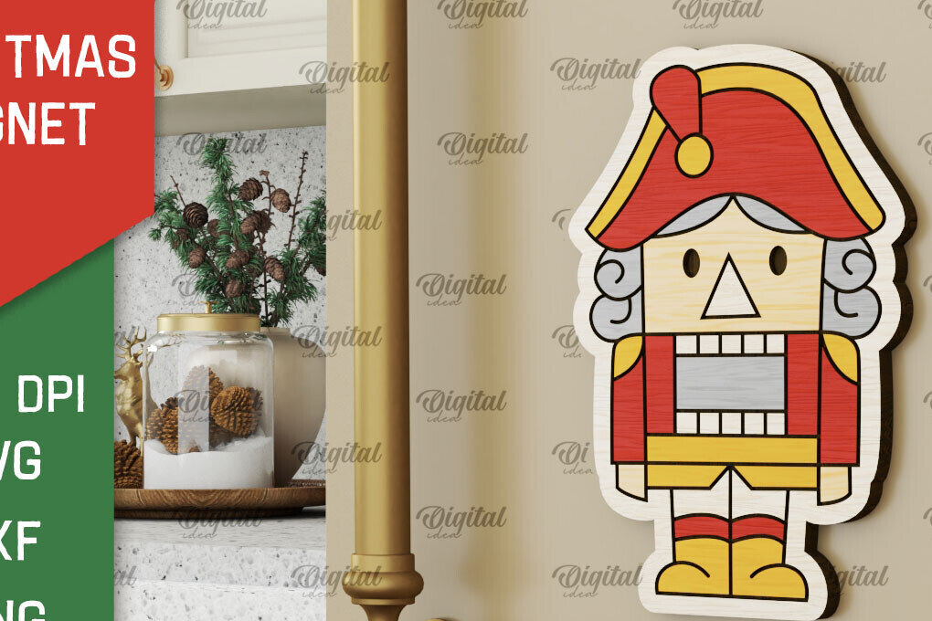 Intra απο ξύλο plywood 3mm-4mm πάχος - Χριστουγεννιάτικο Ξύλινο σχέδιο κοπής με μαγνήτη με λέιζερ Δίασταση 15x15 cm INTRAFABR-104687277