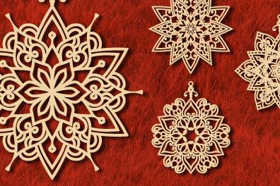 Σετ των 3 Intra απο ξύλο plywood 3mm-4mm πάχος - Χριστουγεννιάτικο Ξύλινο Στολίδι  Πακέτο 759 Δίασταση 6x6 cm INTRAFABR-107942753