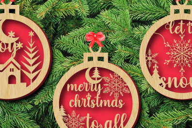 Σετ των 3 Intra απο ξύλο plywood 3mm-4mm πάχος - Χριστουγεννιάτικο Ξύλινο Στολίδι  Bundle1050 Δίασταση 6x6 cm INTRAFABR-108230278