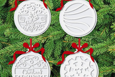 Σετ των 3 Intra απο ξύλο plywood 3mm-4mm πάχος - Χριστουγεννιάτικο Ξύλινο Στολίδι  Πακέτο1098 Δίασταση 6x6 cm INTRAFABR-108095155