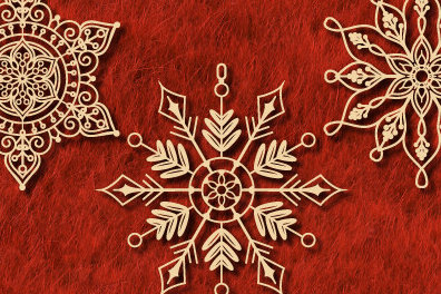 Σετ των 3 Intra απο ξύλο plywood 3mm-4mm πάχος - Χριστουγεννιάτικο Ξύλινο Στολίδι  Πακέτο1132 Δίασταση 6x6 cm INTRAFABR-108862275