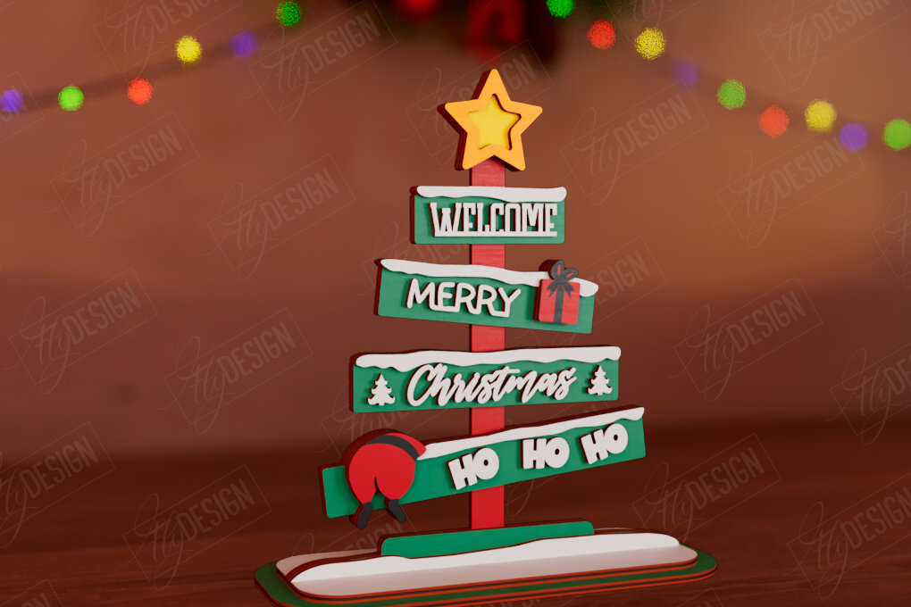 Σετ των 2 Intra απο ξύλο plywood 3mm-4mm πάχος - Χριστουγεννιάτικη Ξύλινη Πινακίδα | Χριστουγεννιάτικη διακόσμηση Δίασταση 15x15 cm INTRAFABR-110745593