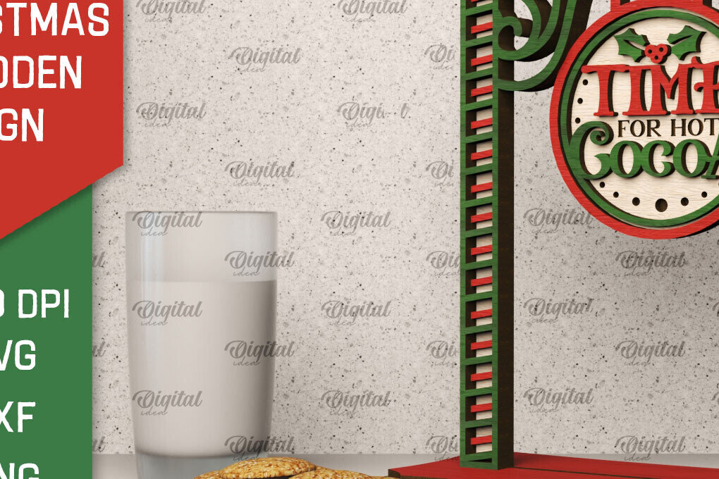 Σετ των 2 Intra απο ξύλο plywood 3mm-4mm πάχος - Χριστουγεννιάτικη ξύλινη πινακίδα κοπής με λέιζερ Δίασταση 15x15 cm INTRAFABR-104865342