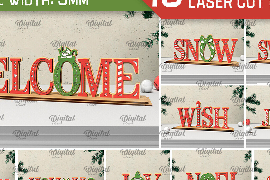 Σετ των 2 Intra απο ξύλο plywood 3mm-4mm πάχος - Χριστουγεννιάτικες Ξύλινες Βάσεις Πακέτο κοπής με λέιζερ Δίασταση 15x15 cm INTRAFABR-105334315