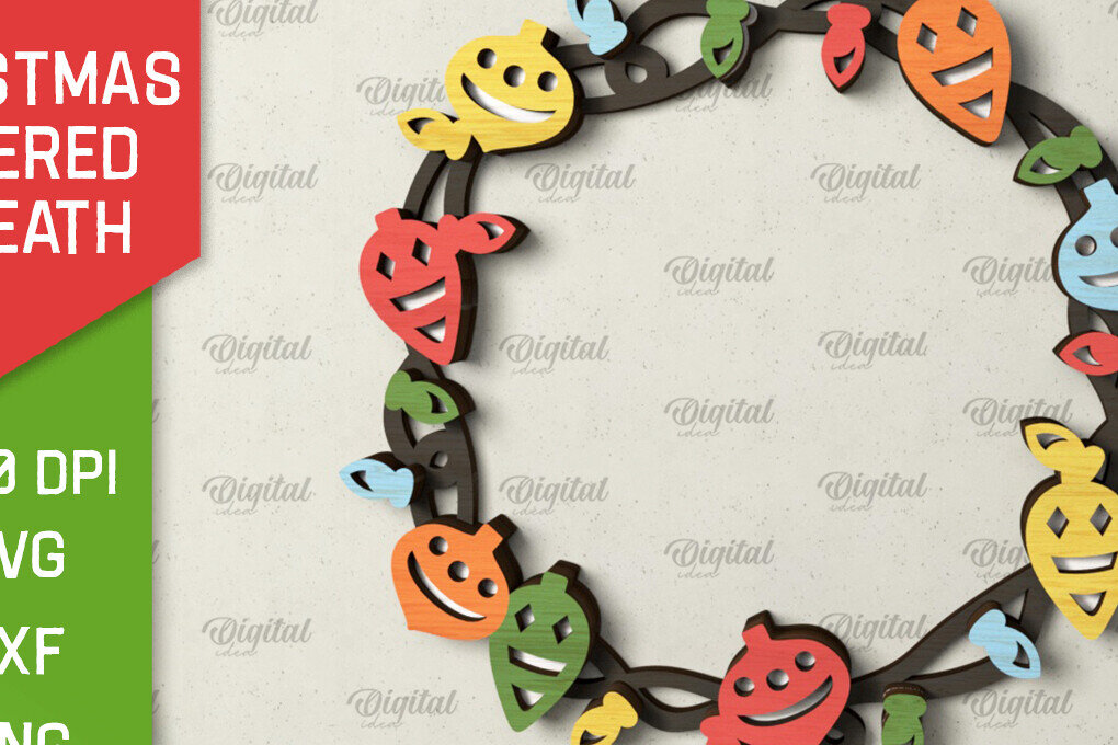 Σετ των 2 Intra απο ξύλο plywood 3mm-4mm πάχος - Χριστουγεννιάτικο στεφάνι πόρτας πινακίδα  Δίασταση 15x15 cm INTRAFABR-105128684