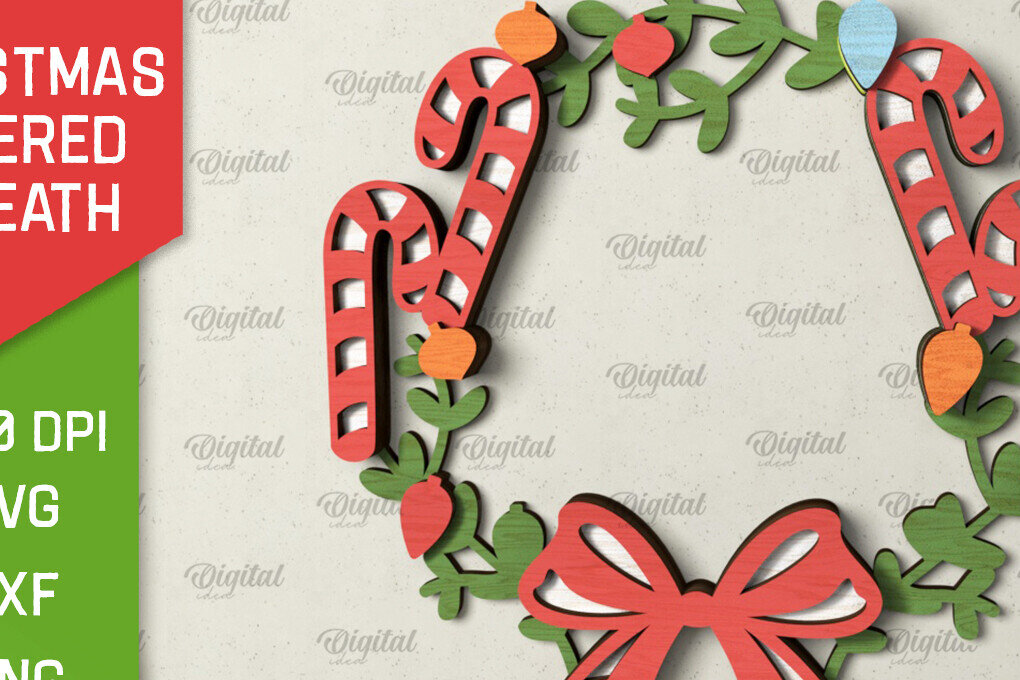 Σετ των 2 Intra απο ξύλο plywood 3mm-4mm πάχος - Χριστουγεννιάτικο στεφάνι πόρτας πινακίδα  Δίασταση 15x15 cm INTRAFABR-105129012