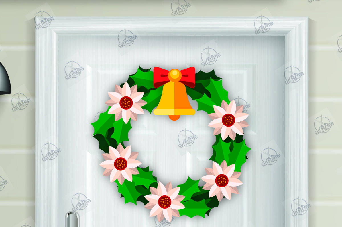 Σετ των 2 Intra απο ξύλο plywood 3mm-4mm πάχος - Χριστουγεννιάτικο στεφάνι Laser Cut  Δίασταση 15x15 cm INTRAFABR-111494751