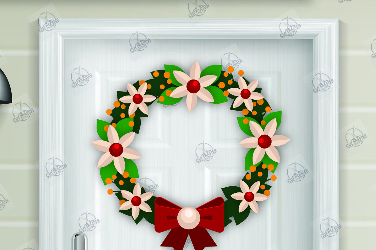 Σετ των 3 Intra απο ξύλο plywood 3mm-4mm πάχος - Χριστουγεννιάτικο στεφάνι Laser Cut  Δίασταση 15x15 cm INTRAFABR-111494471