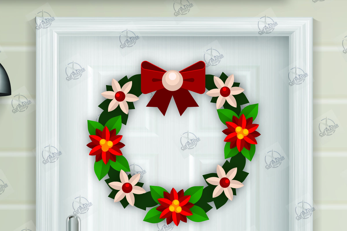 Σετ των 2 Intra απο ξύλο plywood 3mm-4mm πάχος - Χριστουγεννιάτικο στεφάνι Laser Cut  Δίασταση 15x15 cm INTRAFABR-111494538