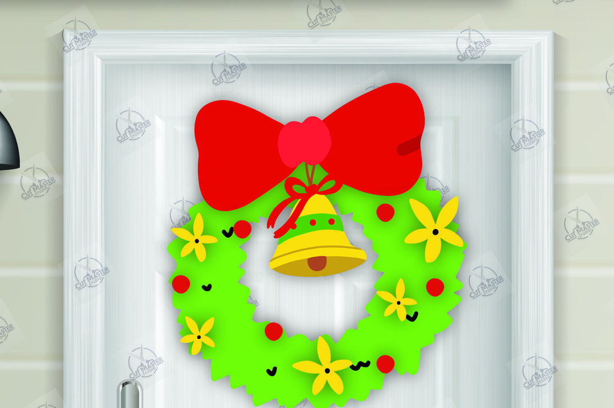 Σετ των 2 Intra απο ξύλο plywood 3mm-4mm πάχος - Χριστουγεννιάτικο στεφάνι Laser Cut  Δίασταση 15x15 cm INTRAFABR-111494676