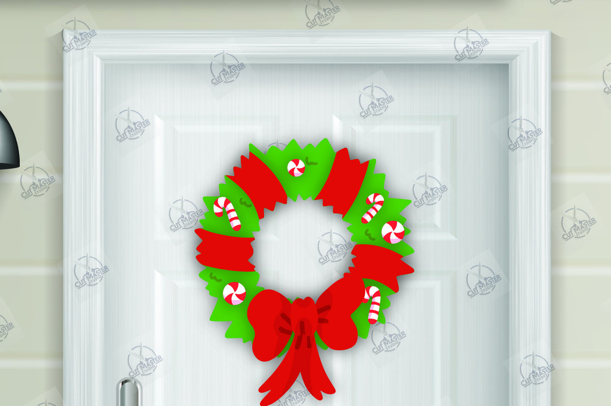 Σετ των 2 Intra απο ξύλο plywood 3mm-4mm πάχος - Χριστουγεννιάτικο στεφάνι Laser Cut  Δίασταση 15x15 cm INTRAFABR-111494724