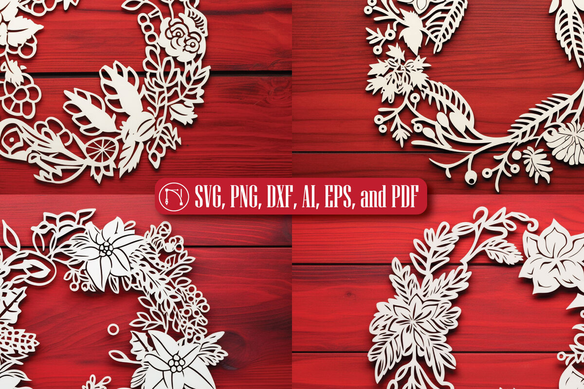 Σετ των 3 Intra απο ξύλο plywood 3mm-4mm πάχος - Χριστουγεννιάτικο στεφάνι στολίδι  Πακέτο Δίασταση 4x4 cm INTRAFABR-82604182