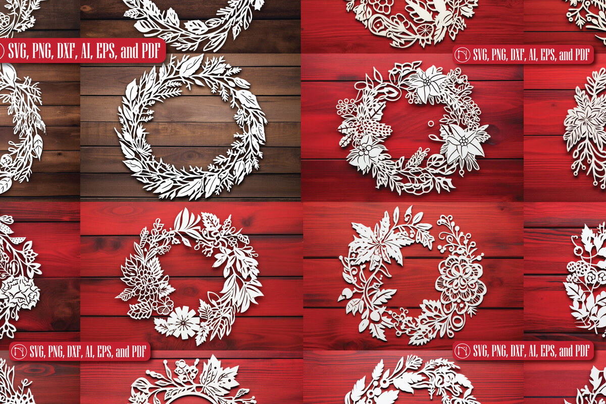 Σετ των 3 Intra απο ξύλο plywood 3mm-4mm πάχος - Χριστουγεννιάτικο στεφάνι στολίδι  Πακέτο Δίασταση 4x4 cm INTRAFABR-82604618