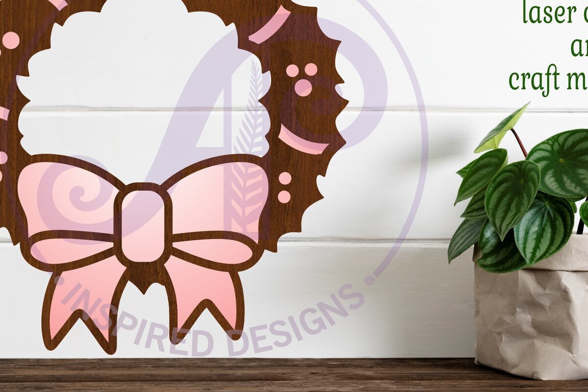 Intra απο ξύλο plywood 3mm-4mm πάχος - Χριστουγεννιάτικο στεφάνι τοίχου,   Δίασταση 40x50 cm INTRAFABR-109574202