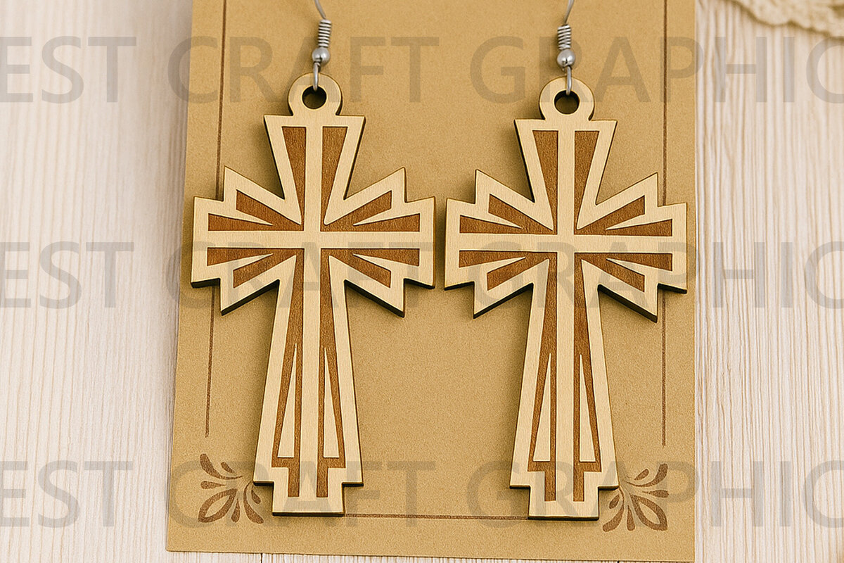 Σετ των 3 Intra απο ξύλο plywood 3mm-4mm πάχος - Εκκλησιαστικά Σκουλαρίκια – Χρόνος Λατρείας  Δίασταση 3x3 cm INTRAFABR-124957724