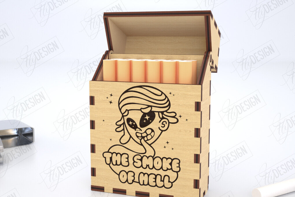 Σετ των 2 Intra απο ξύλο plywood 3mm-4mm πάχος - Κοπή Laser Box | Κουτί καπνού Δίασταση 20x20 cm INTRAFABR-120158960