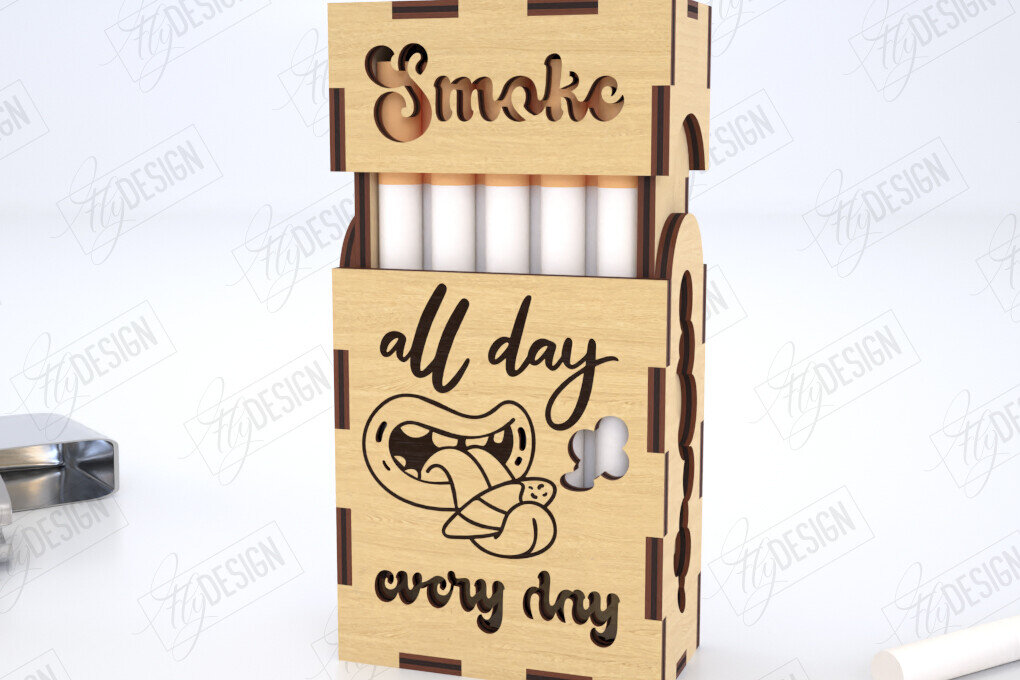 Σετ των 2 Intra απο ξύλο plywood 3mm-4mm πάχος - Κοπή Laser Box | Κουτί καπνού Δίασταση 20x20 cm INTRAFABR-120158964