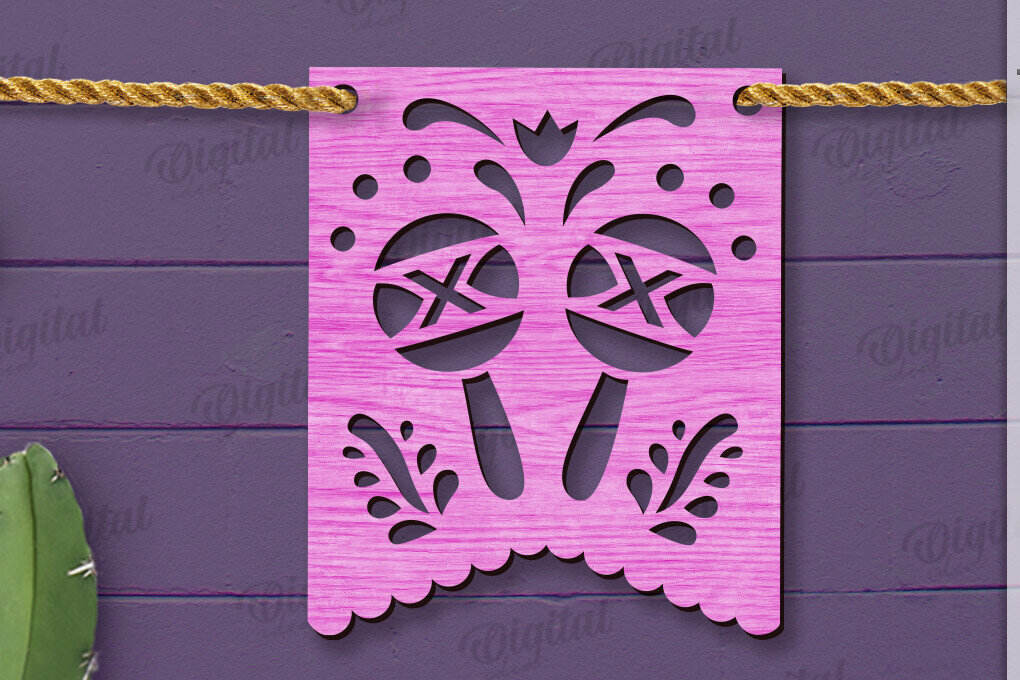 Intra απο ξύλο plywood 3mm-4mm πάχος - Cinco De Mayo Banner Laser Cut Δίασταση 30x20 cm INTRAFABR-118735271