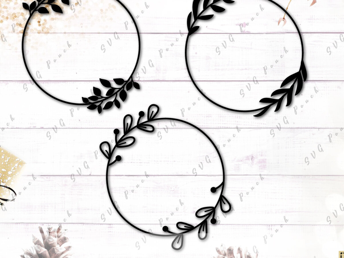 Σετ των 2 Intra απο ξύλο plywood 3mm-4mm πάχος - Στεφάνι κύκλου με φύλλα  Δίασταση 20x25 cm INTRAFABR-117745768