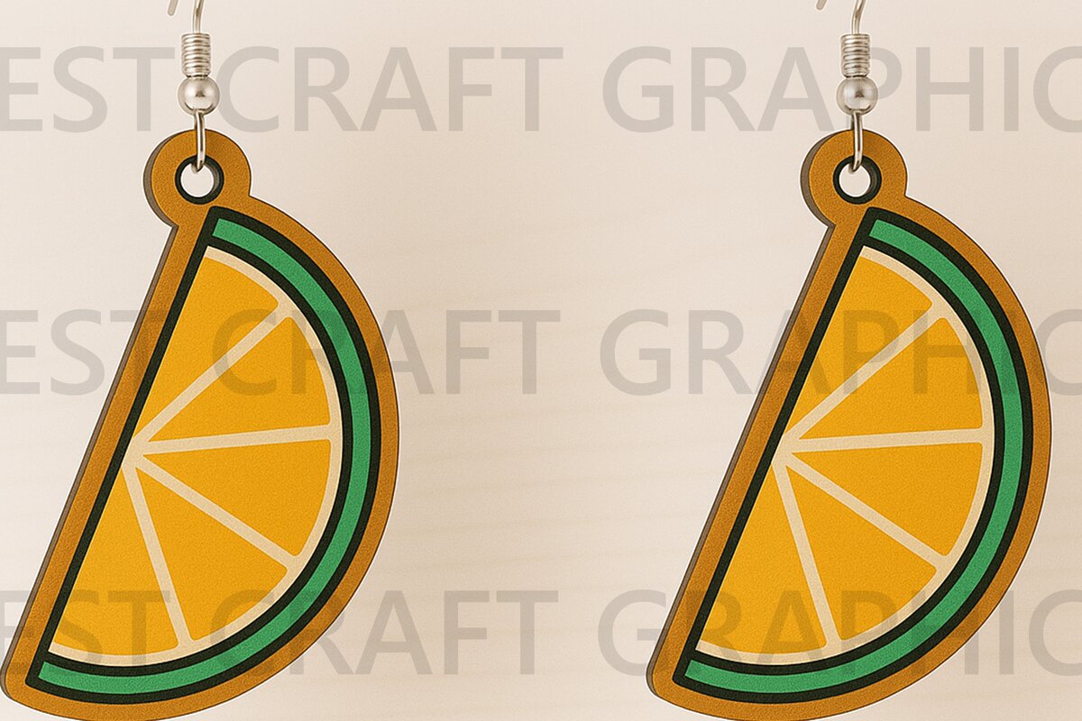 Σετ των 3 Intra απο ξύλο plywood 3mm-4mm πάχος - Σκουλαρίκια Citrus Slice  Δίασταση 3x3 cm INTRAFABR-123395831