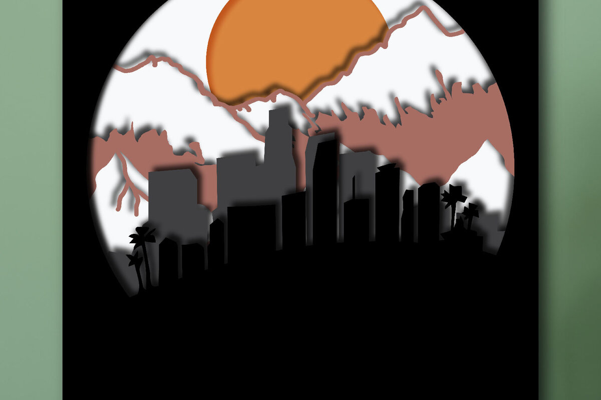 Σετ των 2 Intra απο ξύλο plywood 3mm-4mm πάχος - City 3D Shadow Box Paper Cut   Δίασταση 25x25 cm INTRAFABR-30717363