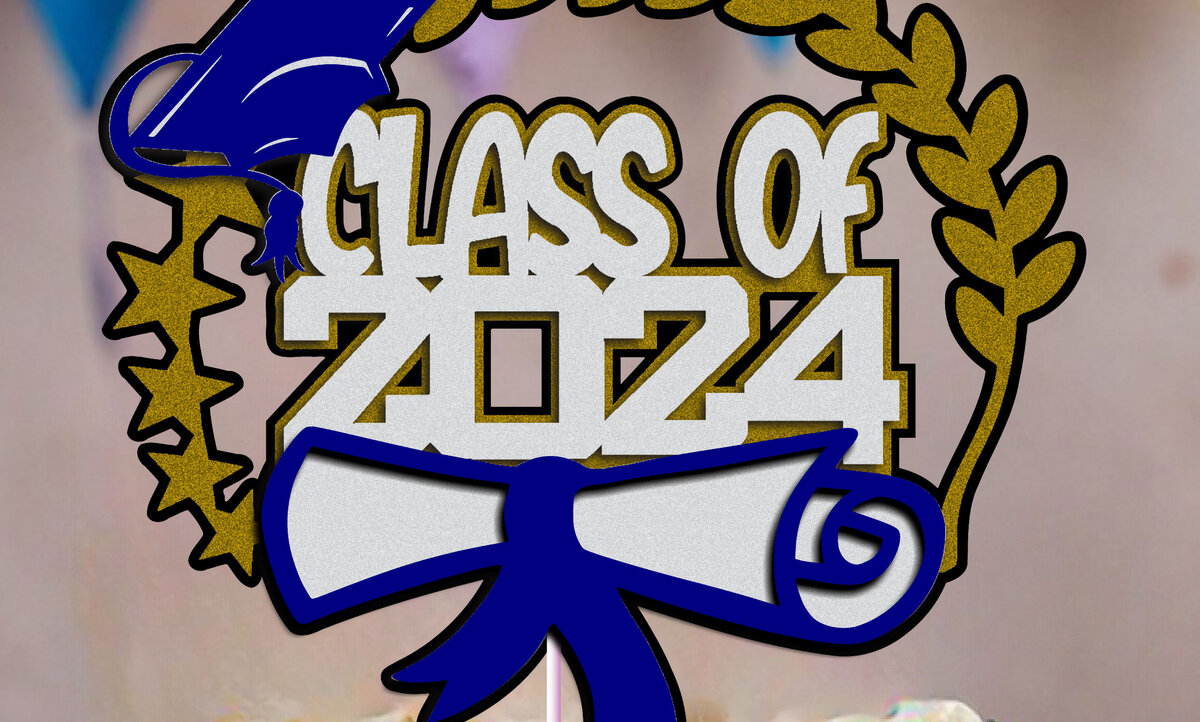 Σετ των 2 Intra απο ξύλο plywood 3mm-4mm πάχος - Κατηγορία 2024 Cake Topper  Δίασταση 20x20 cm INTRAFABR-102435091