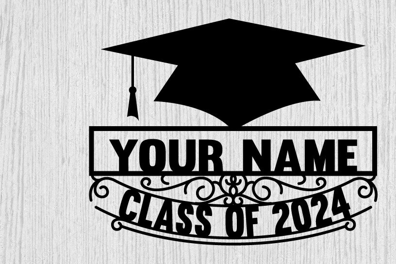 Intra απο ξύλο plywood 3mm-4mm πάχος - Κατηγορία 2024 Graduation Metal Laser Cut Δίασταση 40x50 cm INTRAFABR-100257947