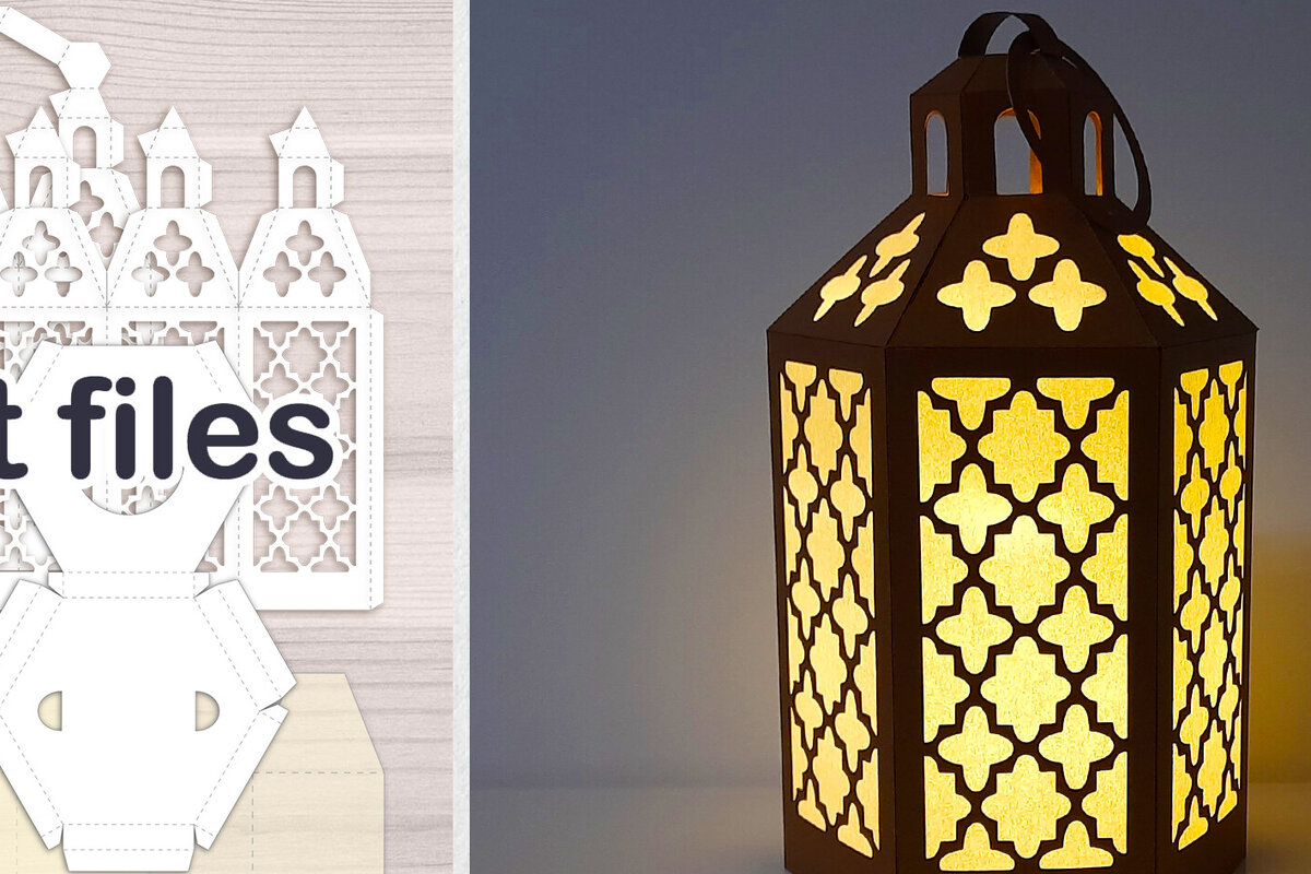 Σετ των 2 Intra απο ξύλο plywood 3mm-4mm πάχος - Κλασικό χάρτινο φανάρι  για Cricut Δίασταση 20x20 cm INTRAFABR-78166147