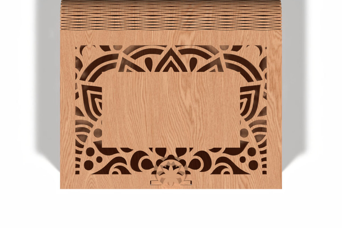 Intra απο ξύλο plywood 3mm-4mm πάχος - Κλασικό μοτίβο Laser Cut Box Δίασταση 30x30 cm INTRAFABR-118197085